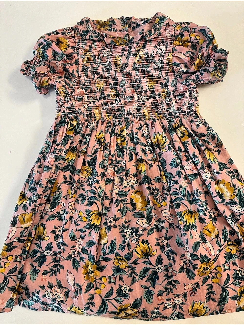 Janie and Jack Girls Floral Dress in Pink Size 4 Like New